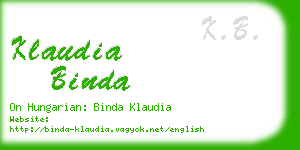klaudia binda business card